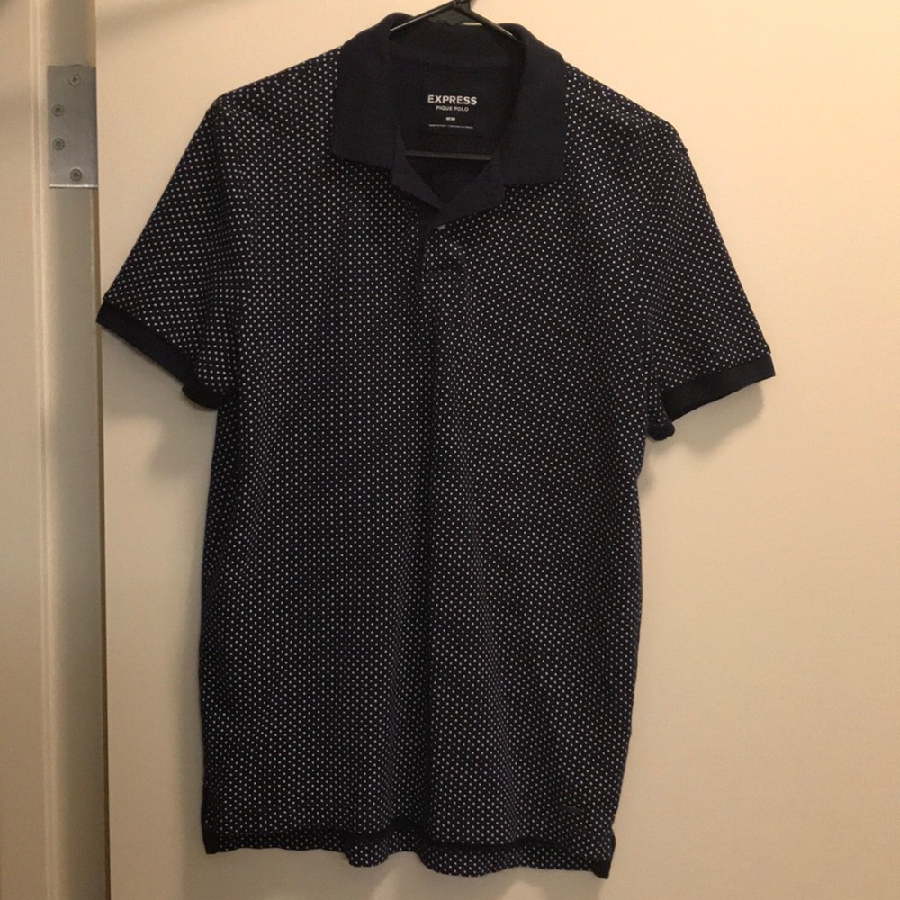 Men’s Express Polo Dark Blue with White Polka Dots